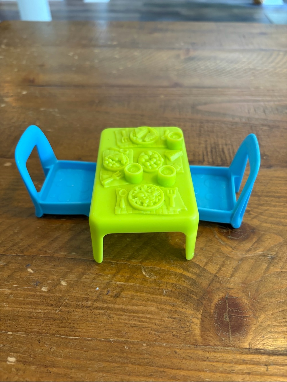 Fisher Price Little People replacement dining table and two chairs as is